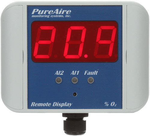 As an accessory to the oxygen monitors, the remote digital display shows oxygen monitor overall status.