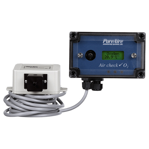 Standard oxygen monitor with a remote sensor for best use in an unmanned area.